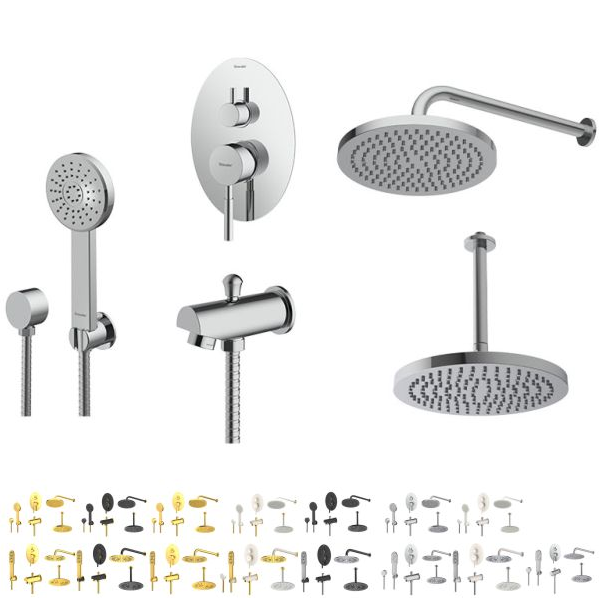 ست شیرآلات حمام و توالت توکار برند شودر مدل روگن