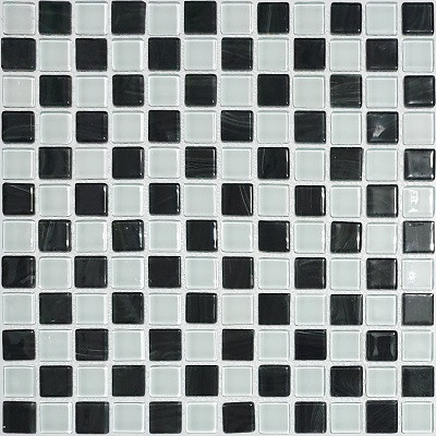 Zomorod Glass Tile shatranji White&Black