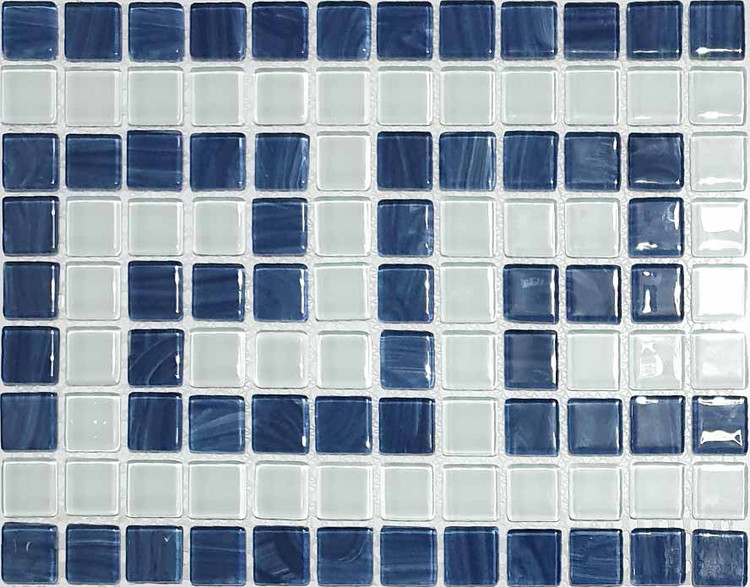 Zomorod Glass Tile versache White&DarkBlue