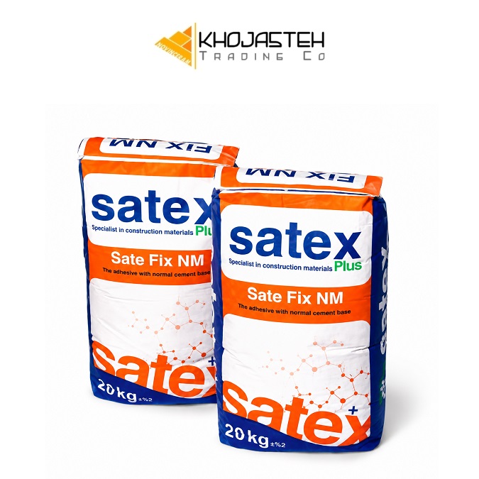 چسب کاشی الیاف دار نرمال ساتکس Sate Fix NM وزن 20 کیلویی