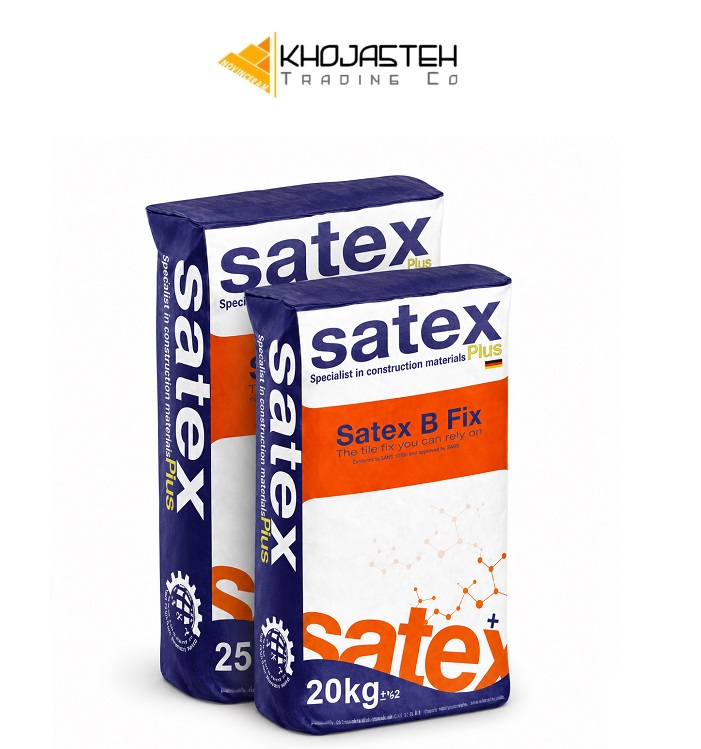 چسب چند کاره پرسلانی الیاف دار ساتکس Satex B Fix وزن 20 کیلویی