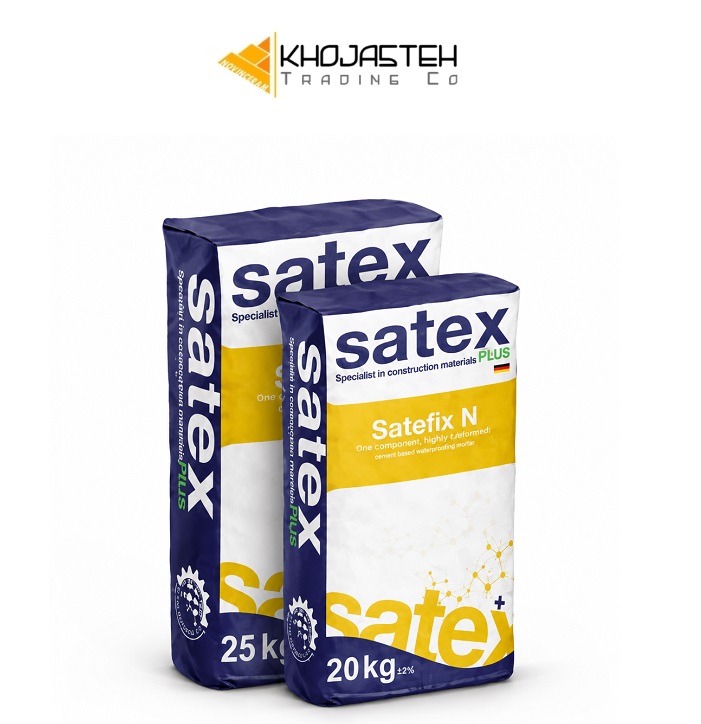 چسب کاشی و سرامیک پرسلانی الیاف دار داخلی ساتکس SateFix N